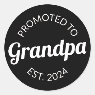 Promoted To Grandpa Est. 2024 I Classic Round Sticker
