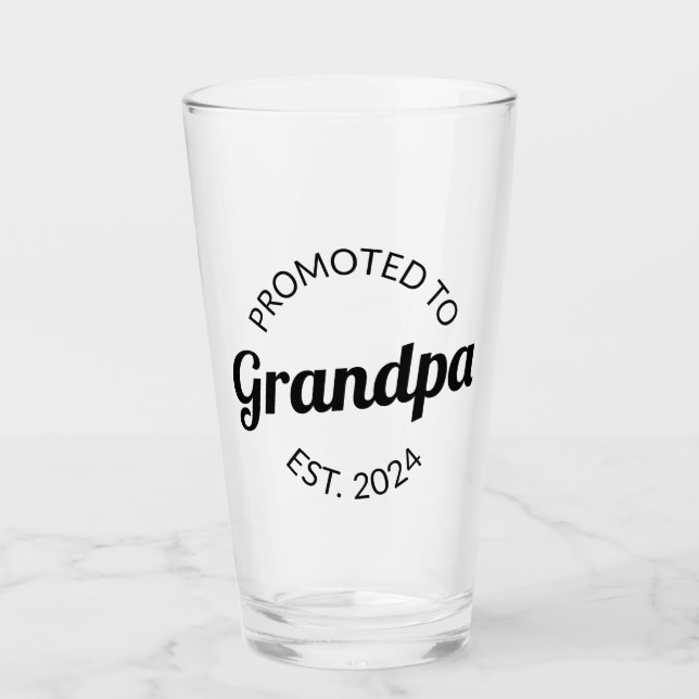 Promoted To Grandpa Est. 2024 I Glass (Front)