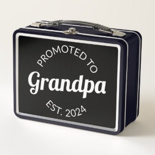 Promoted To Grandpa Est. 2024 I Metal Lunch Box