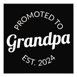 Promoted To Grandpa Est. 2024 I Photo Print