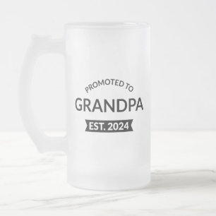 Promoted To Grandpa Est. 2024 II Frosted Glass Beer Mug