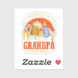 Promoted to Grandpa Est 2024 Retro Fathers Day New