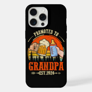 Promoted to Grandpa Est 2024 Retro Fathers Day New iPhone 15 Pro Max Case