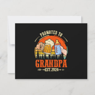 Promoted to Grandpa Est 2024 Retro Fathers Day New RSVP Card