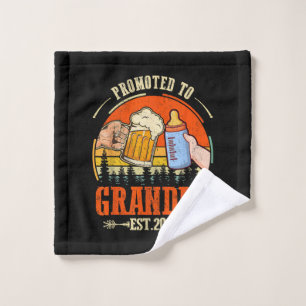Promoted to Grandpa Est 2024 Retro Fathers Day New Wash Cloth