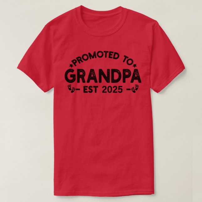 Promoted to Grandpa est 2025 1 T-Shirt (Design Front)