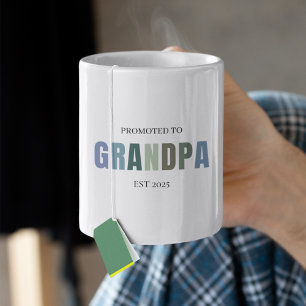 Promoted to Grandpa EST 2025   Custom  Two-Tone Coffee Mug