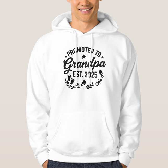 Promoted to Grandpa EST. 2025 Hoodie (Front)