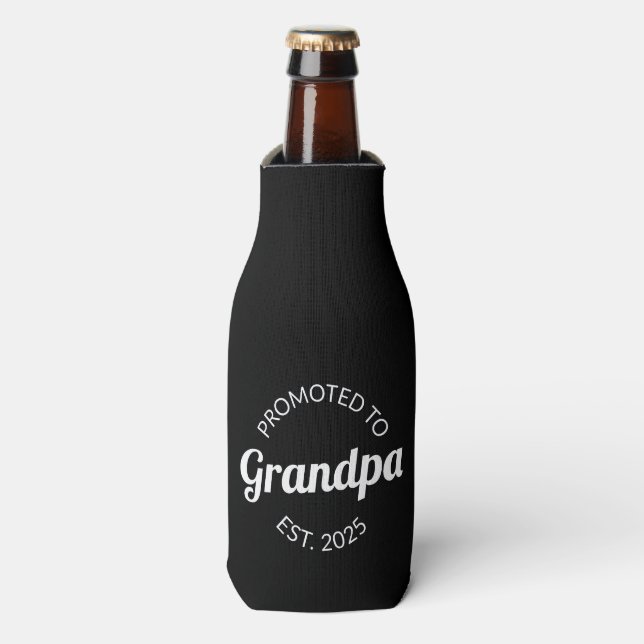 Promoted To Grandpa Est. 2025 I Bottle Cooler (Bottle Front)