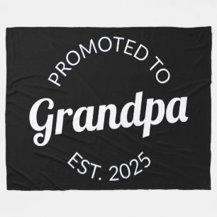 Promoted To Grandpa Est. 2025 I Fleece Blanket