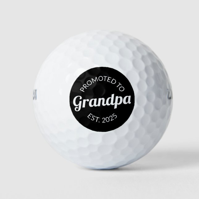 Promoted To Grandpa Est. 2025 I Golf Balls (Front)