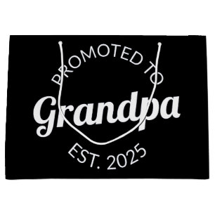 Promoted To Grandpa Est. 2025 I Large Gift Bag