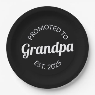 Promoted To Grandpa Est. 2025 I Paper Plate