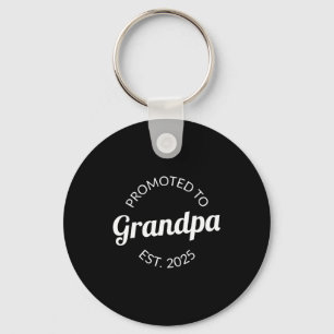Promoted To Grandpa Est 2025 I T Shirt  Key Ring