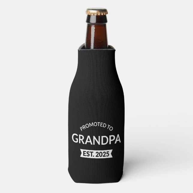 Promoted To Grandpa Est. 2025 II Bottle Cooler (Bottle Front)