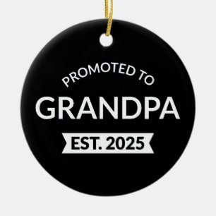 Promoted To Grandpa Est. 2025 II Ceramic Tree Decoration