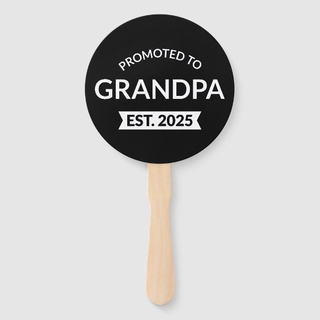 Promoted To Grandpa Est. 2025 II Hand Fan (Front)