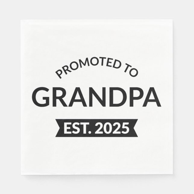 Promoted To Grandpa Est. 2025 II Napkin (Front)