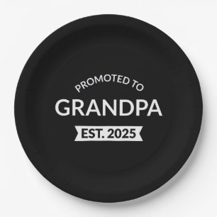 Promoted To Grandpa Est. 2025 II Paper Plate
