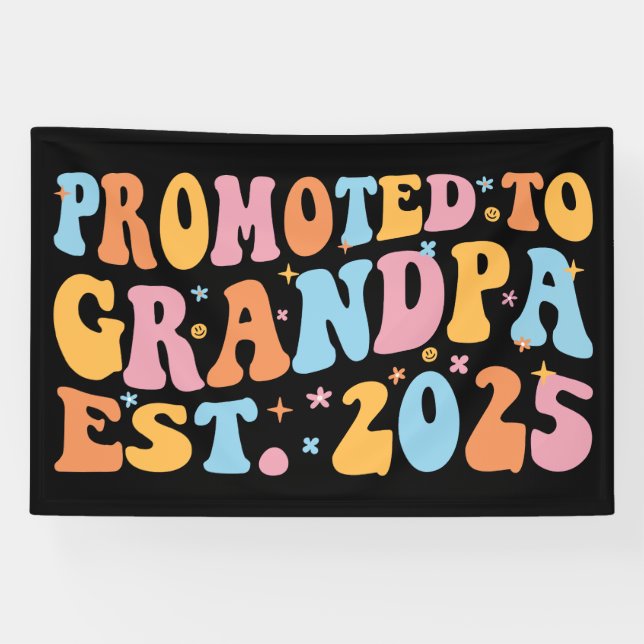 Promoted To Grandpa Est. 2025 III Banner (Horizontal)
