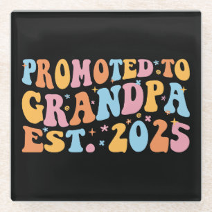 Promoted To Grandpa Est. 2025 III Glass Coaster