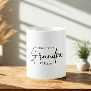 Promoted to Grandpa EST 2025   New Grandpa Gift Coffee Mug