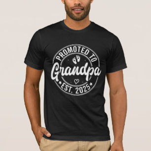 Promoted to Grandpa Est 2025 New Grandparents 2025 T-Shirt