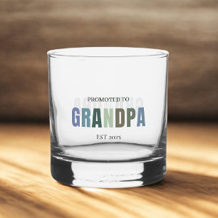 Promoted to Grandpa EST 2025   Personalised Whiskey Glass