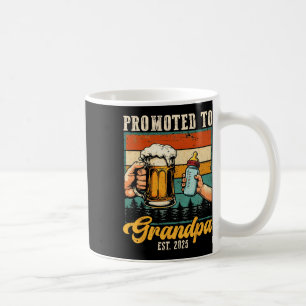 Promoted To Grandpa Est 2025 Retro Fathers Day Dad Coffee Mug
