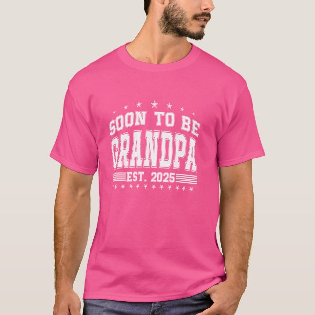 Promoted To Grandpa Est 2025 Soon To Be Grandpa Ag T-Shirt (Front)