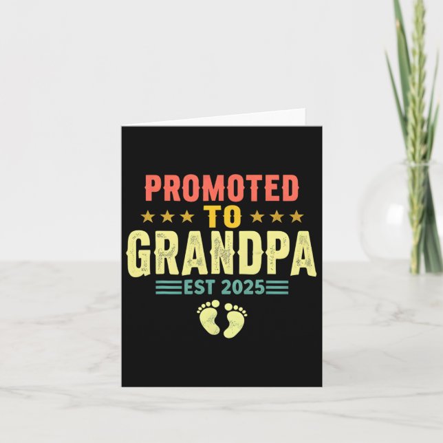 Promoted To Grandpa Est 2025 Soon To Be Grandpa Fa Card (Front)