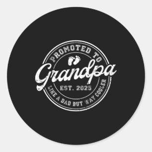 Promoted To Grandpa Est 2025 Soon To Be Grandpa Fa Classic Round Sticker