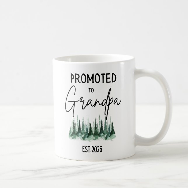Promoted To Grandpa Est 2026 Baby Reveal Pregnancy Coffee Mug (Right)
