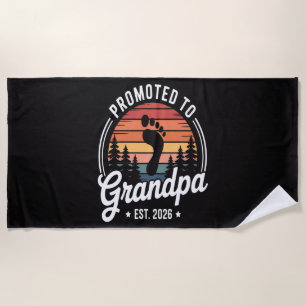 Promoted to Grandpa est. 2026 Beach Towel