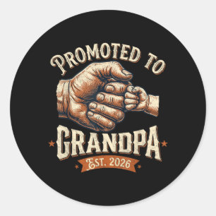 Promoted to Grandpa Est 2026 Fist Bump Ba Classic Round Sticker
