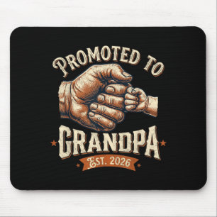 Promoted to Grandpa Est 2026 Fist Bump Ba Mouse Mat