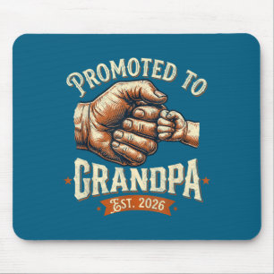 Promoted to grandpa est 2026 fist bump baby mouse mat