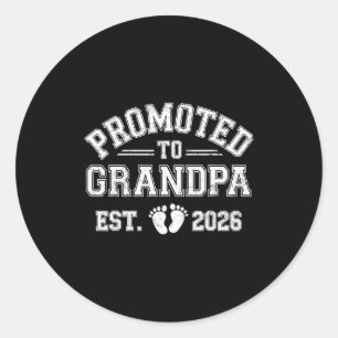 Promoted to grandpa est 2026 from new mum dad classic round sticker