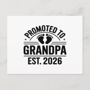 Promoted to Grandpa, Est. 2026, Funny New Grandpa  Enclosure Card