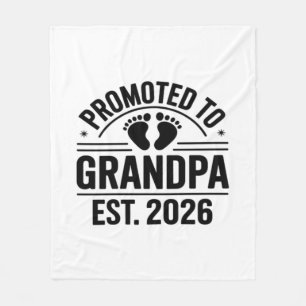 Promoted to Grandpa, Est. 2026, Funny New Grandpa Fleece Blanket