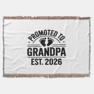 Promoted to Grandpa, Est. 2026, Funny New Grandpa Throw Blanket