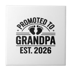 Promoted to Grandpa, Est. 2026, Funny New Grandpa Tile