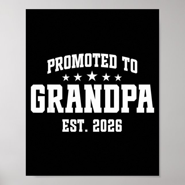 Promoted To Grandpa Est. 2026 Grandparent Baby Ann Poster (Front)