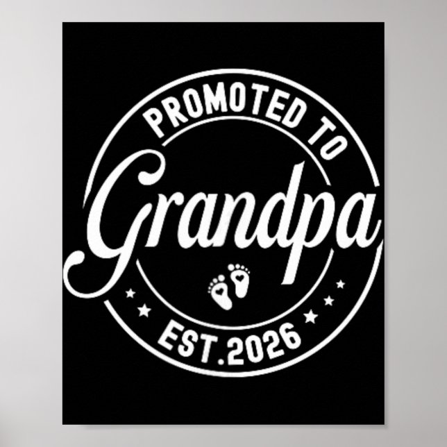 Promoted To Grandpa Est. 2026 Grandparents Baby An Poster (Front)