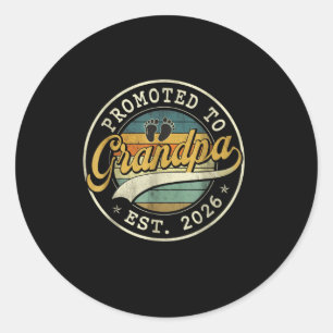 Promoted to grandpa est. 2026 grandparents baby classic round sticker