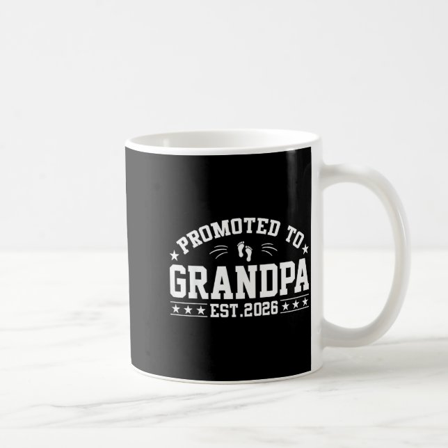 Promoted To Grandpa Est. 2026 Grandparents Grandpa Coffee Mug (Right)