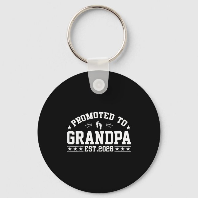 Promoted To Grandpa Est. 2026 Grandparents Grandpa Key Ring (Front)