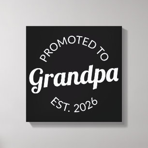 Promoted To Grandpa Est. 2026 I Canvas Print