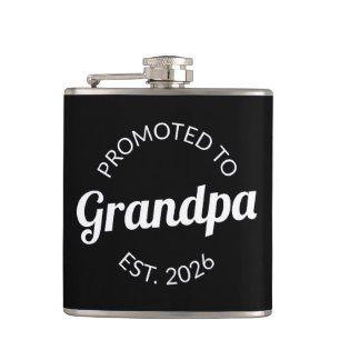 Promoted To Grandpa Est. 2026 I Hip Flask