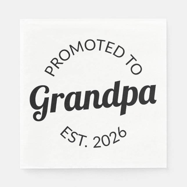 Promoted To Grandpa Est. 2026 I Napkin (Front)